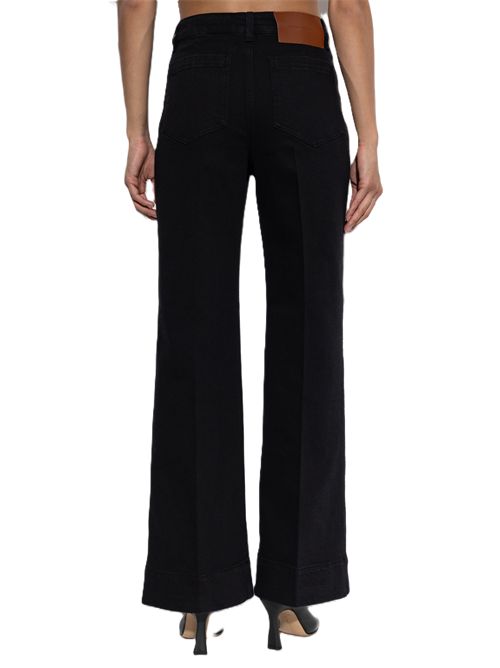 Jeans Alina con applicazione logo Victoria Beckham | 1226DJE007252J6763 WASHEDBLACK